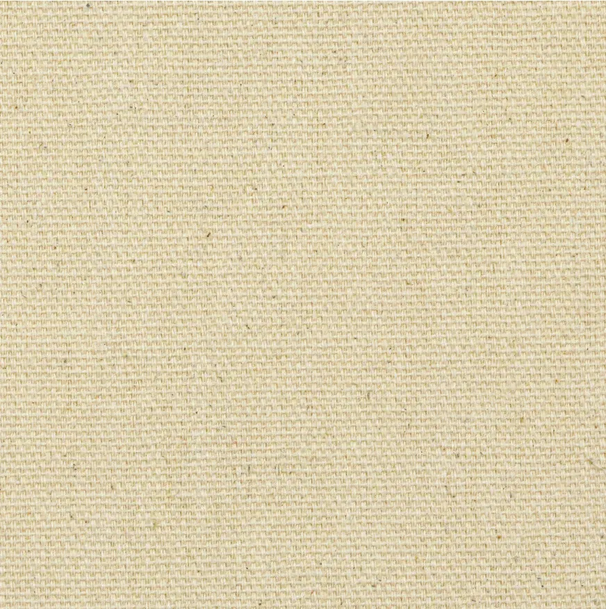 Close-up view of cotton canvas texture showing smooth, uniform weave