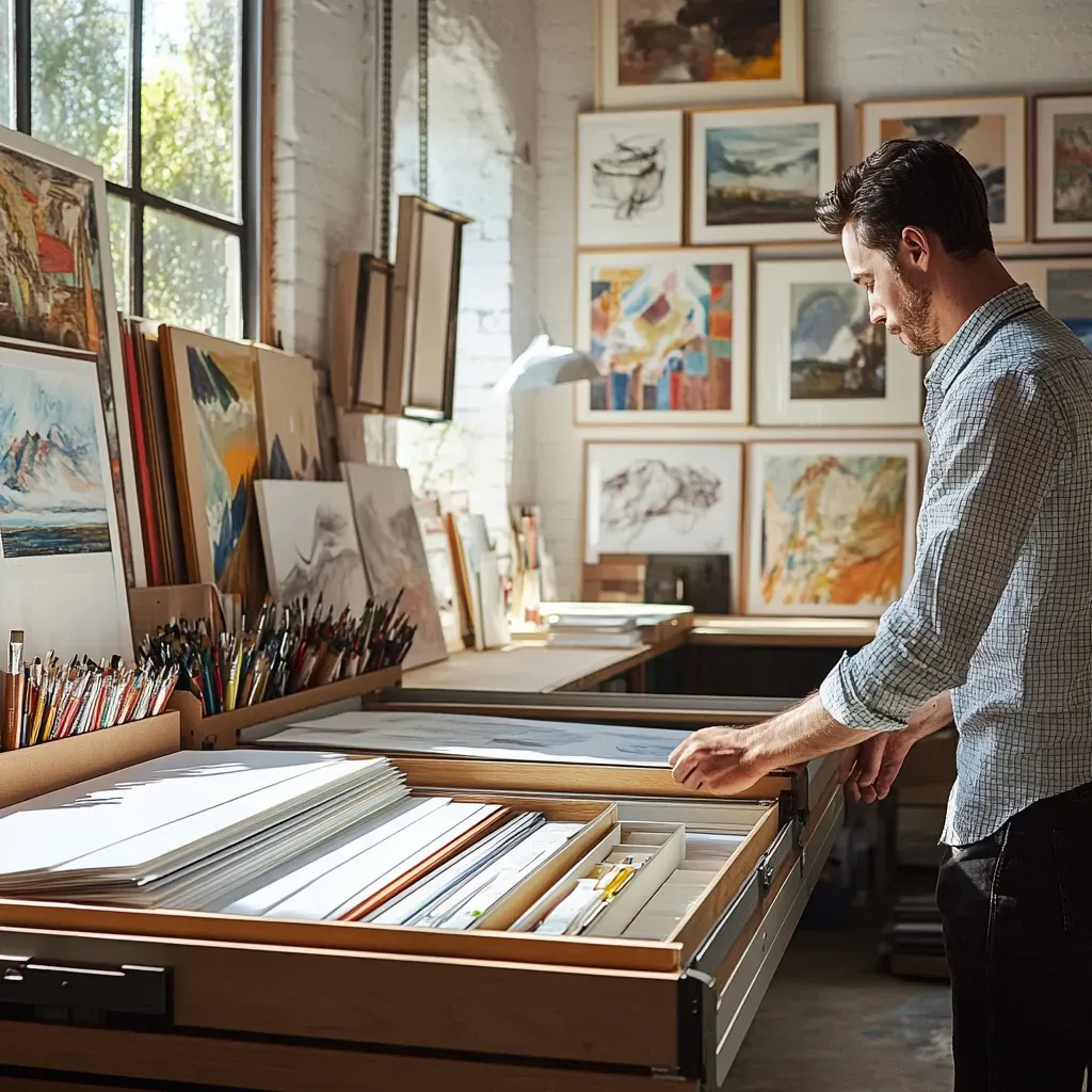 How to keep paintings and sketches protected in flat file drawers