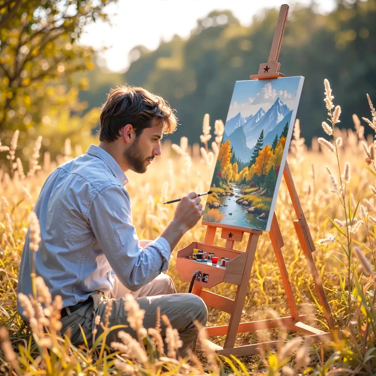 Different types of easels arranged with various art supplies, helping artists select the right one for their style and mediu