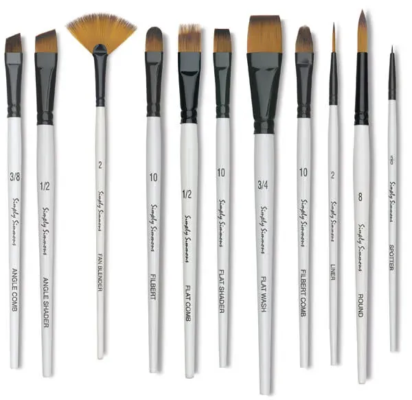 Simply Simmons synthetic paintbrushes for acrylic, watercolor, and oil painting