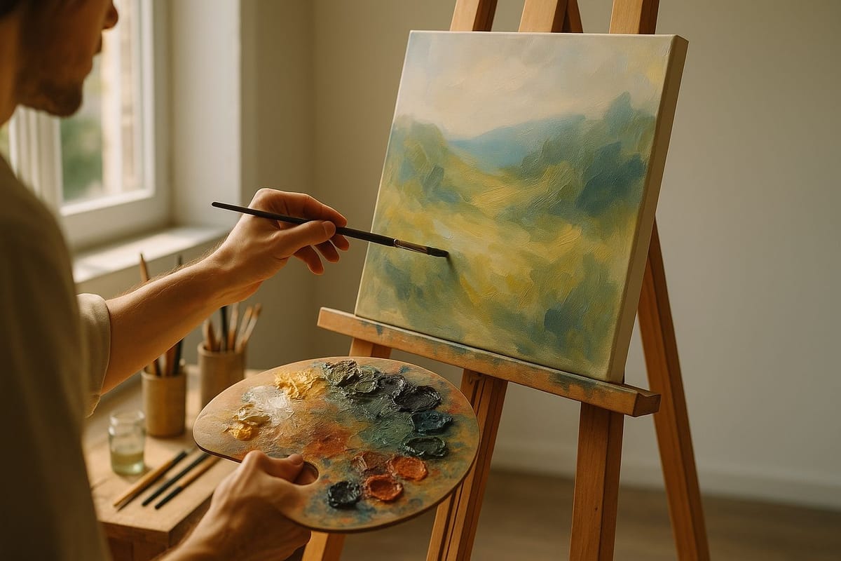 Painting at an Easel