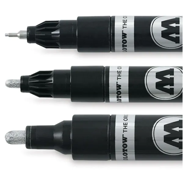 Molotow Liquid Chrome Marker used on plastic surface to create a mirror-like chrome finish