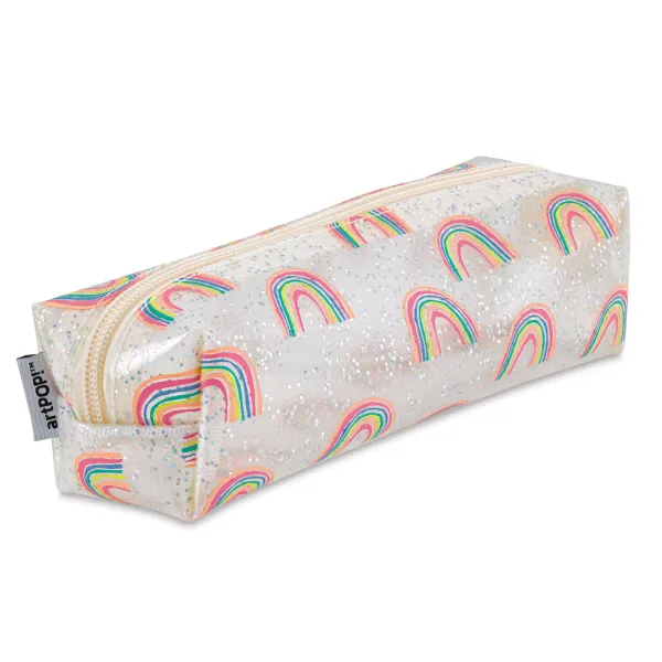 Vibrant artPOP! Rainbow Pencil Case with multiple compartments for school and art supplies