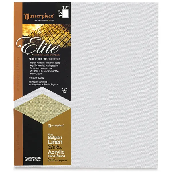 Masterpiece Elite Heavyweight acrylic primed linen canvas suited for professional painters