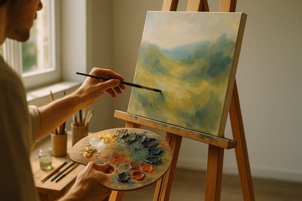 Painting at an Easel